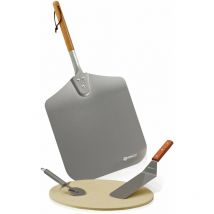 Mahlzeit Juego de 4 piezas para pizza Meal piedra para pizza con pala, rodillo para pizza, espátula