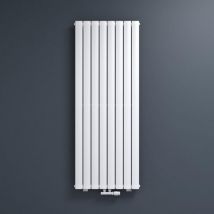 Badheizkörper flach 160x61cm in Weiß Mittelanschluss Paneelheizkörper Vertikal Badheizung Einlagig aus Stahl - Mai&mai