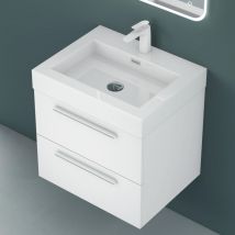Badmöbel-set Waschbeckenunterschrank 90x48x60cm Waschtisch mit Unterschrank inkl. Mineralguss-Waschbecken Quadratto - Mai&mai