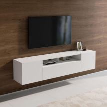 Mai&mai - tv Schrank Fernsehschrank 3 Türen mit Soft-Close Lowboard Hängeschrank Fernsehtisch für Wohnzimmer in matt Weiß bth: 180x36x39 cm