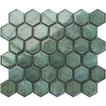 Mosaïque en céramique sur maille pour salle de bain ou cuisine 32.3cm x 27.7cm - Nori Hive