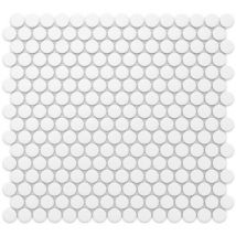 Mosaïque en céramique sur maille pour salle de bain ou cuisine 31.7cm x 29.3cm - Matt White Dot