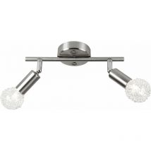Etc-shop - Spot en maille métallique nickel mat avec 2xE14 28W 230V elastica