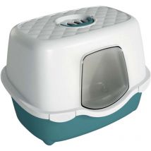 Maison de toilette allongée verte 56 x 39 x h 39 cm pour chat - Stefanplast