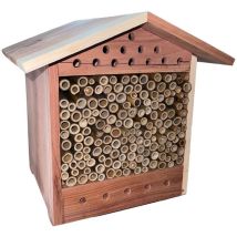 Maison des abeilles – Cèdre rouge aromatique et bambou – Nichoir et mangeoire – Mode de fixation, Matières, Hauteur – EDIZA