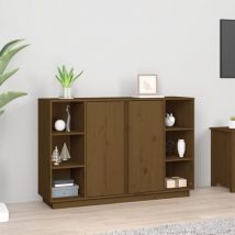 The Living Store - Furniture Limited - Aparador de madera maciza de pino marrón miel