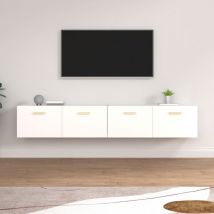 Furniture Limited - Armarios de pared 2 uds contrachapada blanco