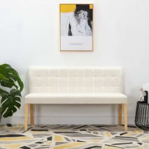 Furniture Limited - Banc 140 cm Crème Velours