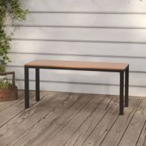 Furniture Limited - Banc de jardin 110 cm acier et WPC marron et