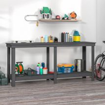 Prolenta Premium - Furniture Limited - Banc de travail Gris 180x50x80 cm Bois de pin