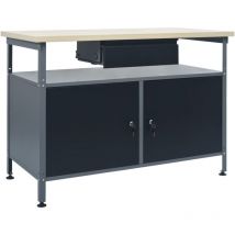 Abcrital - Furniture Limited - Banco da Lavoro Nero 120x60x85 cm in Acciaio