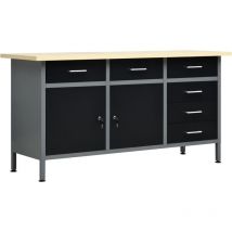 Lling - Furniture Limited - Banco da Lavoro Nero 160x60x85 cm in Acciaio