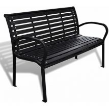 Rtgpt - Furniture Limited - Banco de jardín acero y wpc negro 125 cm