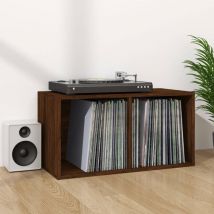 Furniture Limited - Boîte de rangement de vinyles Chêne marron