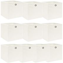 Boîtes de rangement 10 pcs Blanc 32x32x32 cm Tissu