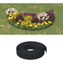 Bordure de jardin noir 10 m 10 cm polyéthylène - The Living Store - Noir