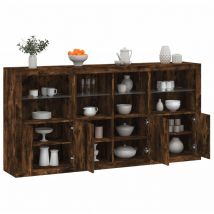 Prolenta Premium - Furniture Limited - Buffet avec lumières led chêne fumé 202x37x10