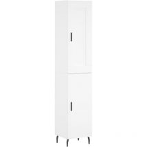 Jinlefu - Buffet haut Blanc 34,5x34x180 cm Bois d'ingénierie vidaXL
