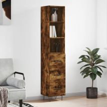 Maison Exclusive - Furniture Limited - Buffet haut Chêne fumé 34,5x34x180 cm Bois d'