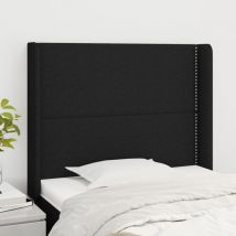 Furniture Limited - Cabecero con orejas de tela negro