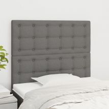 Cabeceros 2 unidades de tela gris oscuro 90x5x78/88 cm vidaXL777933