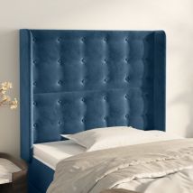 Jinlefu - Furniture Limited - Cabecero con orejas de terciopelo azul oscuro