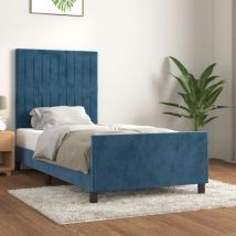 Furniture Limited - Cadre de lit sans matelas bleu foncé 90x190 c