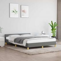Maison Exclusive - Furniture Limited - Cadre de lit sans matelas gris foncé 140x190