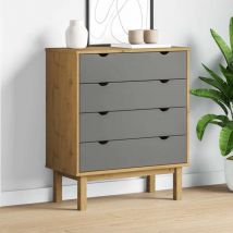 Ybyric - Furniture Limited - Cajonera otta madera maciza pino marrón y