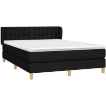 Cama box spring con colchón tela negro 140x190 cm vidaXL