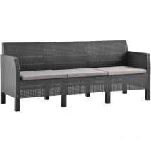 Prolenta Premium - Furniture Limited - Canapé à 3 places de jardin avec coussins