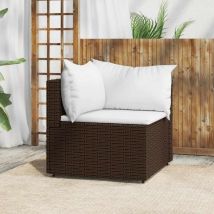 Maison Exclusive - Furniture Limited - Canapé d'angle de jardin avec coussins marron