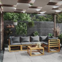 Prolenta Premium - Furniture Limited - Salon de jardin 6 pcs avec coussins Bois