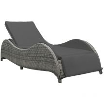 Furniture Limited - Chaise longue avec coussin Résine tressée