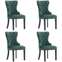 Furniture Limited - Chaises à manger lot de 4 vert foncé velours