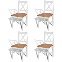 Prolenta Premium - Furniture Limited - Chaises à manger lot de 4 blanc bois de pin