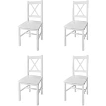 Prolenta Premium - Furniture Limited - Chaises à manger lot de 4 blanc bois de pin