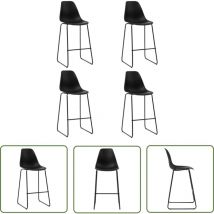 Maison Exclusive - The Living Store Chaises de bar lot de 4 noir plastique - Chaise De Bar - Chaise De Comptoir - Tabouret De Bar - Mobilier De