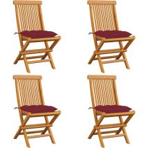 Prolenta Premium - Furniture Limited - Chaises de jardin avec coussins rouge