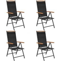Furniture Limited - Chaises de jardin pliables lot de 4 aluminium