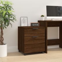 Furniture Limited - Classeur mobile avec roues Chêne marron