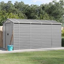 Furniture Limited - Cobertizo de jardín acero galvanizado gris
