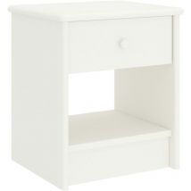 Furniture Limited - Comodino Bianco 35x30x40 cm in Legno Massello