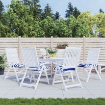 Furniture Limited - Coussins de chaise lot de 6 rayures bleues bl