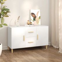 Furniture Limited - Credenza Bianca 100x36x60 cm in Legno