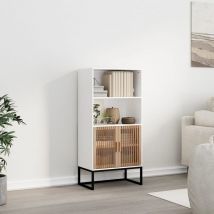 Furniture Limited - Credenza Bianca 60x35x125 cm in Legno