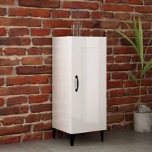 Furniture Limited - Credenza Bianco Lucido 34,5x34x90 cm in Legno
