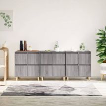 Furniture Limited - Credenze 3pz Grigio Sonoma 60x35x70 cm in