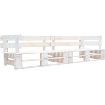 Furniture Limited - Divano da Giardino a 2 Posti su Pallet Bianco