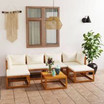 Prolenta Premium - Furniture Limited - Set Divani da Giardino 7 pz con Cuscini Crema